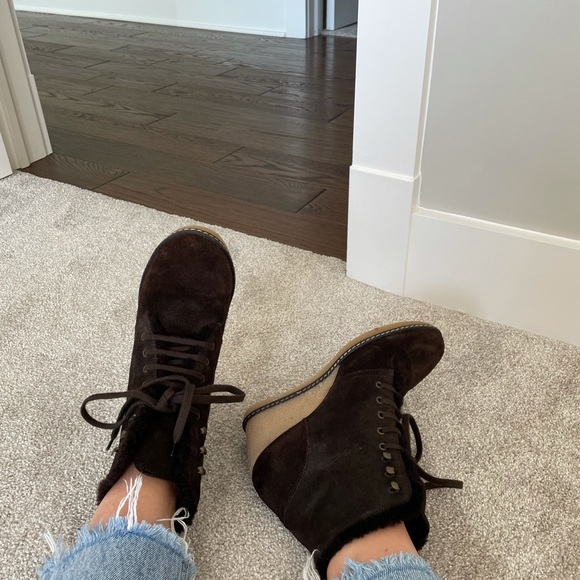 Fur Boots brown size 7 - Picture 4 of 4